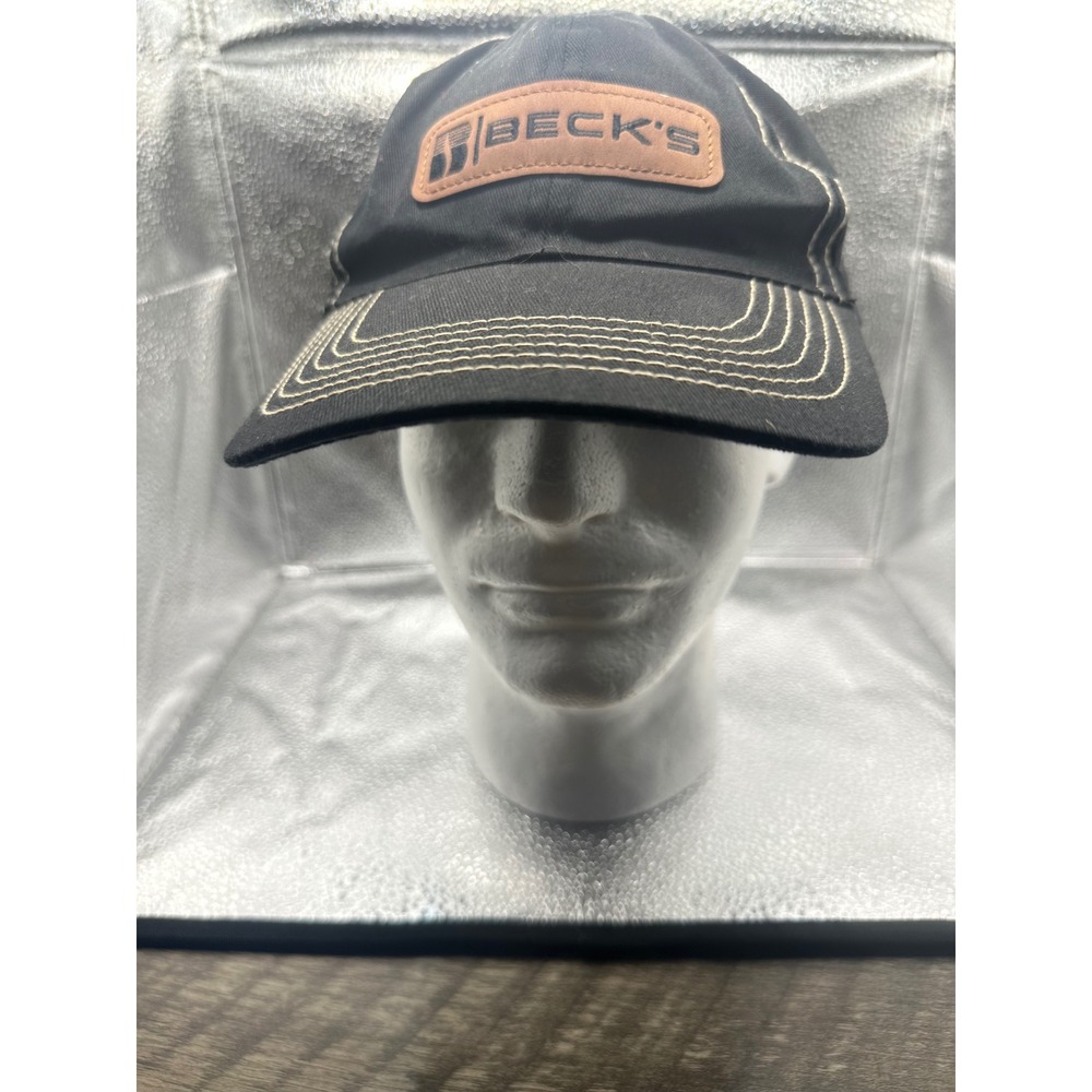 Becks Hybrid Seed Corn Hat Black Snapback Baseball Cap Contrast Stitch Logo